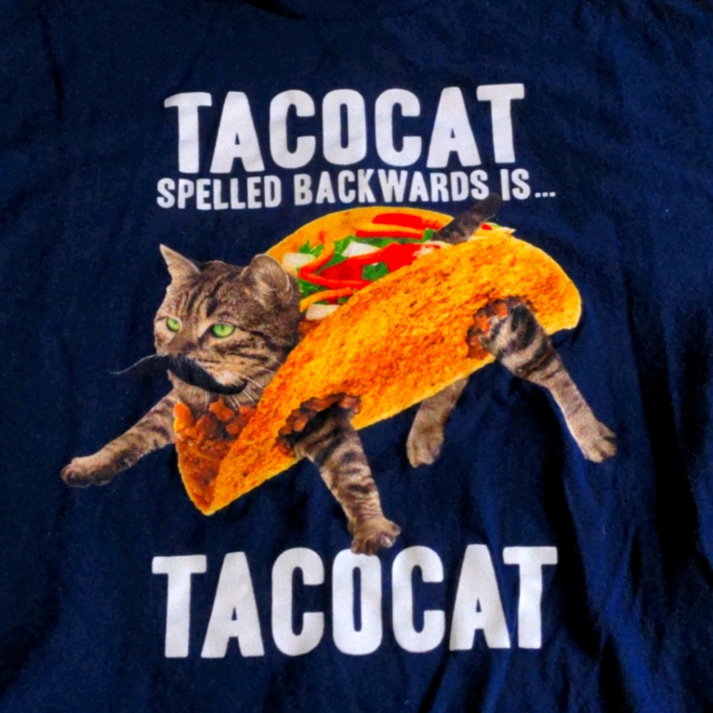 Graphic tee XL TACO CAT Navy tacos t-shirt